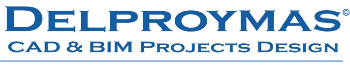 Ir a página principal. Logotipo Delproymas - Servicios de delineación y diseño CAD & BIM